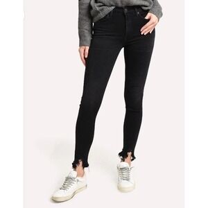 AGOLDE Sophie Mid-rise Skinny Ankle Jeans‎ Destroyed Hem Black Size 25 Women's